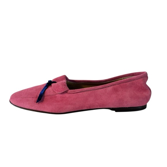 J. Crew Women’s 6.5 Pink Suede Manhattan Loafers Flats Shoes Blue Velvet Italy - Picture 6 of 12
